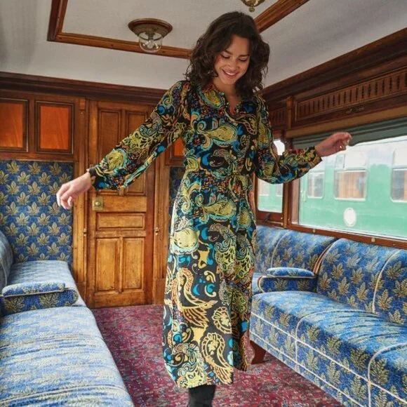 NWT ESQUALO Untamed Party Paisley Print Dress - Picture 1 of 9